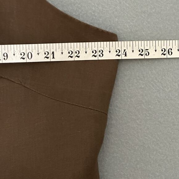 Lino USA Womens Top Plus 1X Brown 100% Linen 2 Piece Embroidered Classic Clasual - Picture 8 of 16